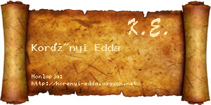 Korényi Edda névjegykártya
